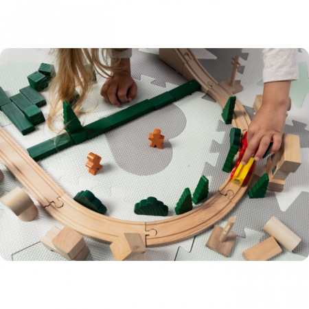 Salteluta de joaca tip puzzle cu 16 elemente pentru copii, 151 x 151 cm, Ricokids 738100 - Mint [4]