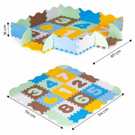 Salteluta de joaca tip puzzle cu pereti, 25 elemente, Ecotoys 3255 - Multicolor [1]