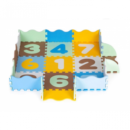 Salteluta de joaca tip puzzle cu pereti, 25 elemente, Ecotoys 3255 - Multicolor [5]