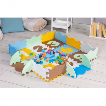 Salteluta de joaca tip puzzle cu pereti, 25 elemente, Ecotoys 3255 - Multicolor [7]