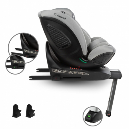 Scaun auto cu ISOFIX Kidwell GoCar, grupa 40-135 cm, i-Size, omologare R129 - Gri [2]