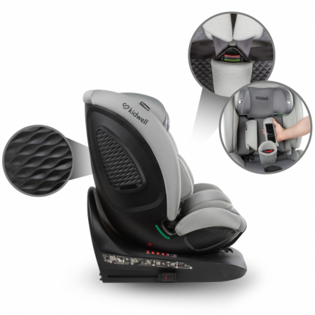 Scaun auto cu ISOFIX Kidwell GoCar, grupa 40-135 cm, i-Size, omologare R129 - Gri [12]
