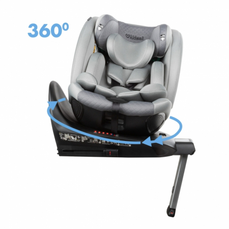 Scaun auto cu ISOFIX Kidwell GoCar, grupa 40-135 cm, i-Size, omologare R129 - Gri [7]