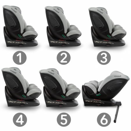 Scaun auto cu ISOFIX Kidwell GoCar, grupa 40-135 cm, i-Size, omologare R129 - Gri [5]