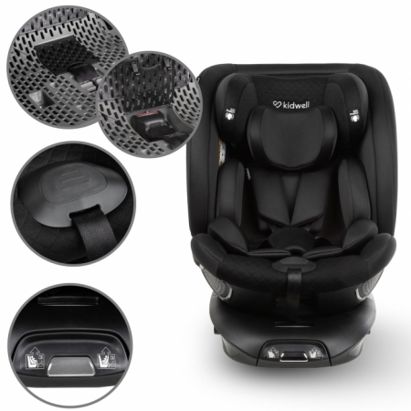 Scaun auto cu ISOFIX Kidwell GoCar, grupa 40-135 cm, i-Size, omologare R129 - Negru [13]