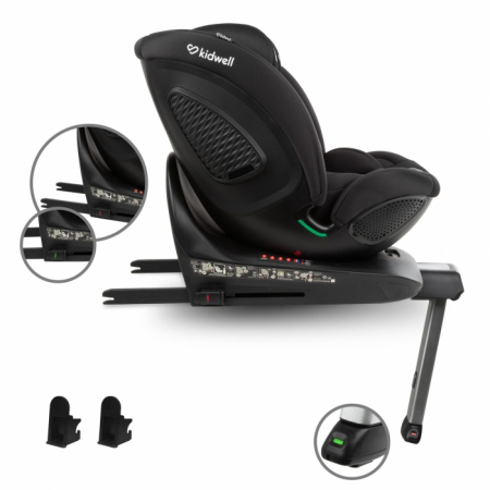 Scaun auto cu ISOFIX Kidwell GoCar, grupa 40-135 cm, i-Size, omologare R129 - Negru [2]