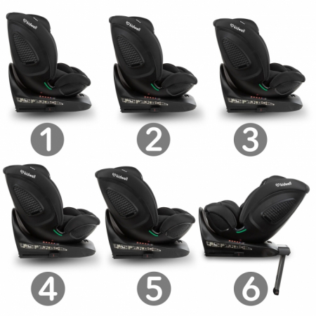 Scaun auto cu ISOFIX Kidwell GoCar, grupa 40-135 cm, i-Size, omologare R129 - Negru [5]