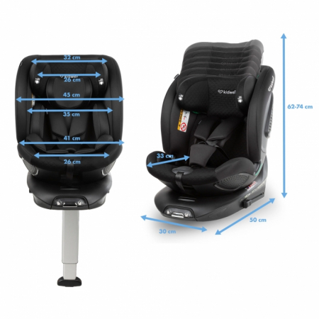 Scaun auto cu ISOFIX Kidwell GoCar, grupa 40-135 cm, i-Size, omologare R129 - Negru [6]