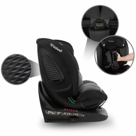 Scaun auto cu ISOFIX Kidwell GoCar, grupa 40-135 cm, i-Size, omologare R129 - Negru-Gri [12]