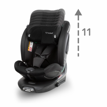 Scaun auto cu ISOFIX Kidwell GoCar, grupa 40-135 cm, i-Size, omologare R129 - Negru-Gri [10]
