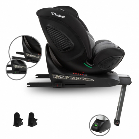 Scaun auto cu ISOFIX Kidwell GoCar, grupa 40-135 cm, i-Size, omologare R129 - Negru-Gri [2]