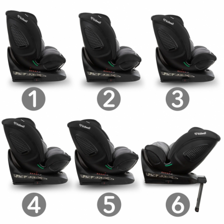 Scaun auto cu ISOFIX Kidwell GoCar, grupa 40-135 cm, i-Size, omologare R129 - Negru-Gri [5]