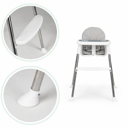 Scaun de masa 2 in 1 cu tapiterie Ecotoys HC-135C - Alb [3]
