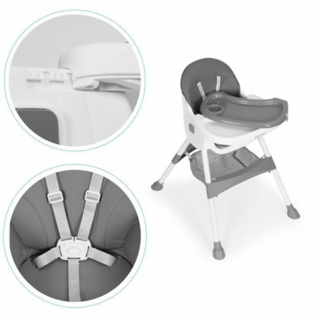 Scaun de masa pentru copii Ecotoys HC521 - Gri [9]