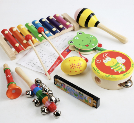Set 8 instrumente muzicale din lemn pentru copii, 3 ani+ [2]