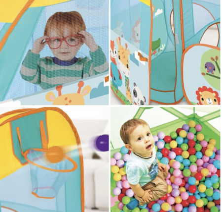 Set Cort pentru Copii cu Piscina si Bile de Joaca – Fisher Price, 55x27x40 cm, 2 ani+ [1]