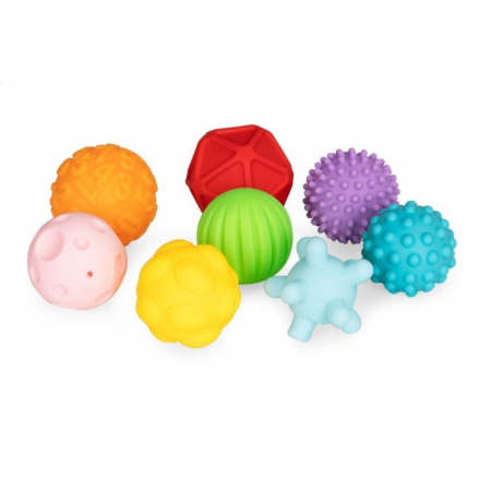 Set de 8 mingi senzoriale din cauciuc moale pentru copii Huanger HE0235 [1]
