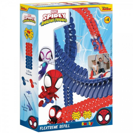 Masinute si Trenulete din Lemn - Set de extensie pentru pista Smoby Spidey FleXtreme Refill circuit de curse