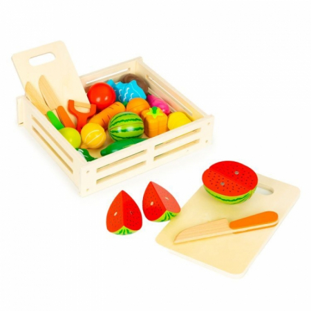 Set de fructe si legume din lemn, 17 elemente, Ecotoys HC590048 [1]