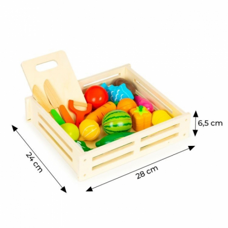 Set de fructe si legume din lemn, 17 elemente, Ecotoys HC590048 [5]
