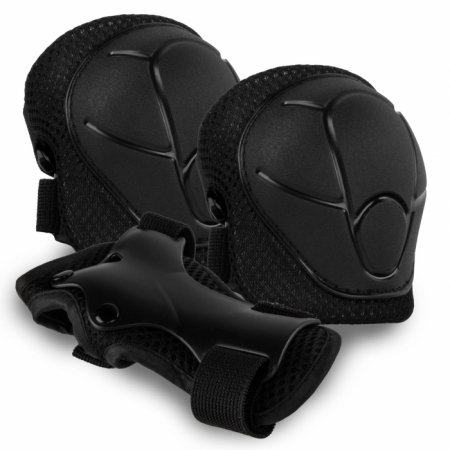 Trotinete - Set de protectie pentru copii, cotiere si genunchiere, marimea M, Kidwell TRIX - Black