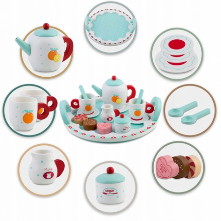 Set din lemn pentru servit ceaiul Ricokids RK-869 - Turcoaz [4]