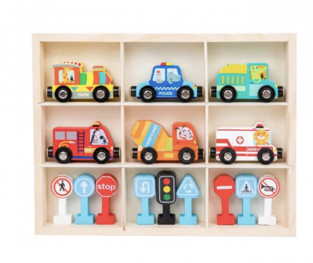 Set educativ, trenulet magnetic si semne rutiere, 3 ani [5]