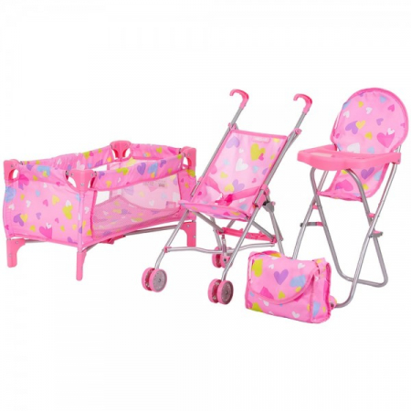 Papusi si Accesorii - Set jucarii pentru papusi Chipolino Trixy 3 in 1 hearts