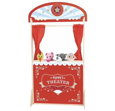 Ateliere si Bancuri de lucru - Set Teatru de Papusi cu 4 Figurine 57x20x104cm, 3+ ani