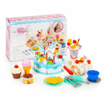 Set tort aniversar cu accesorii, 76 de elemente, Ecotoys HC429509 [1]