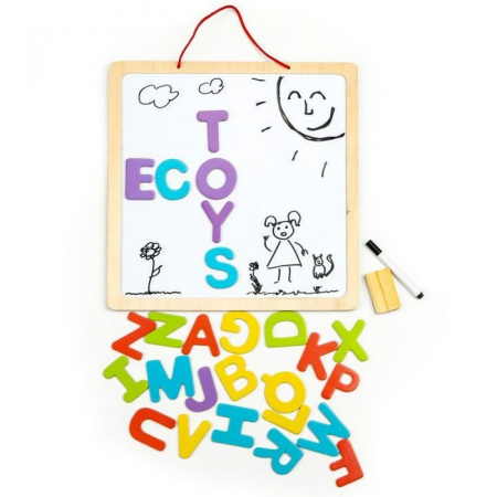 Tabla educationala 3 in 1 cu litere magnetice Ecotoys ESC-W-018A [2]