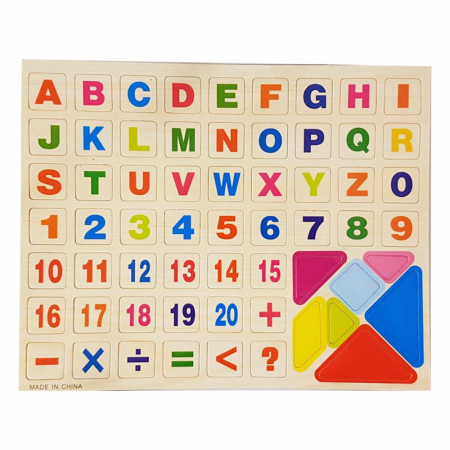 Tabla Magnetica cu Doua Fete, cu Litere, Cifre,Tetris si accesorii, 65 x 37 cm, din lemn [3]