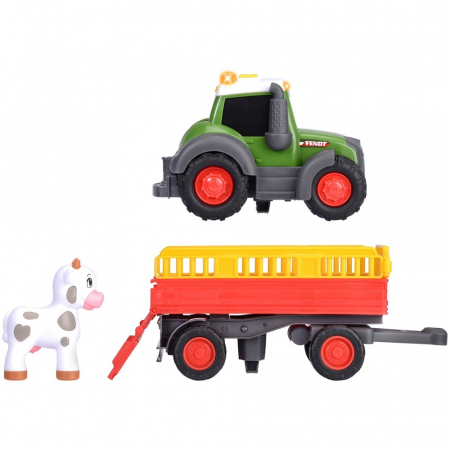 Tractor Simba ABC Fendt Animal Trailer 30 cm cu lumini, sunete, remorca si figurina [2]