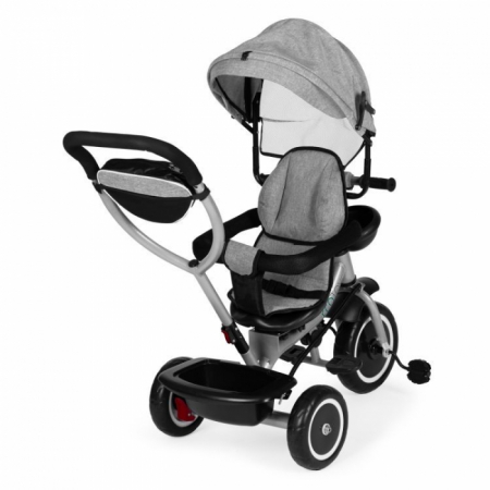 Tricicleta 2 in 1 pentru copii, scaun rotativ 360°, roti din spuma EVA, Ecotoys WQL-066-52 - Gri [3]