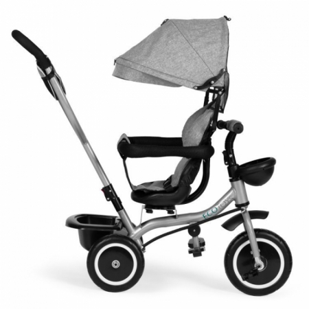 Tricicleta 2 in 1 pentru copii, scaun rotativ 360°, roti din spuma EVA, Ecotoys WQL-066-52 - Gri [4]