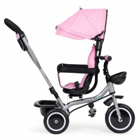 Tricicleta 2 in 1 pentru copii, scaun rotativ 360°, roti din spuma EVA, Ecotoys WQL-066-52 - Roz [4]
