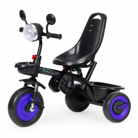 Tricicleta 3 in 1 pentru copii, scaun rotativ 360°, roti din spuma EVA, Ecotoys WQL-066-51 - Albastru [10]