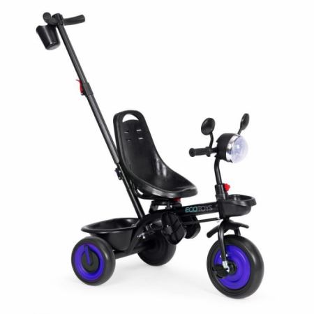 Tricicleta 3 in 1 pentru copii, scaun rotativ 360°, roti din spuma EVA, Ecotoys WQL-066-51 - Albastru [6]