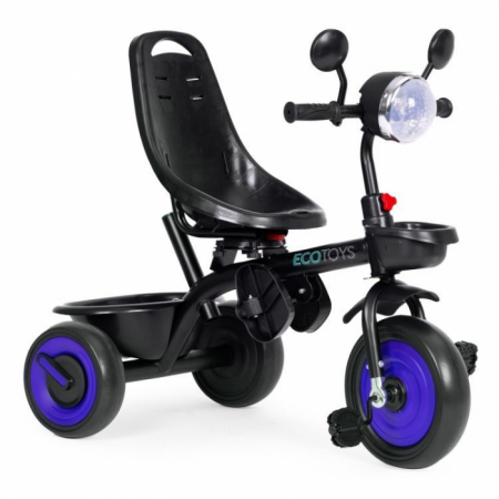 Tricicleta 3 in 1 pentru copii, scaun rotativ 360°, roti din spuma EVA, Ecotoys WQL-066-51 - Albastru [7]