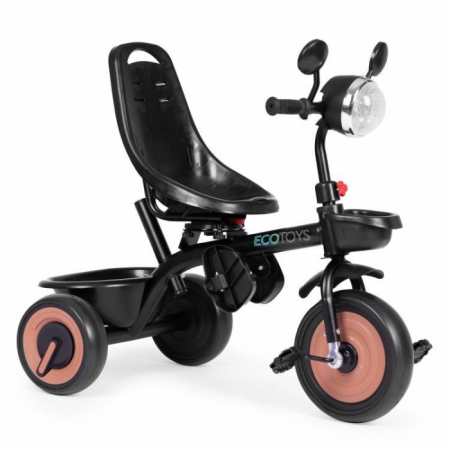 Tricicleta 3 in 1 pentru copii, scaun rotativ 360°, roti din spuma EVA, Ecotoys WQL-066-51 - Bej [6]