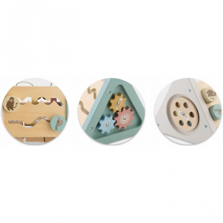Triunghi educational din lemn cu diverse activitati, 18.5 x 17 cm, Nukido NK-860 [3]