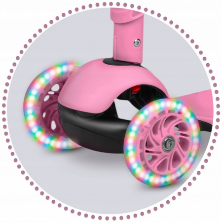 Trotineta 3 in 1 cu roti cu LED Ricokids Todi 765400 - Roz [5]