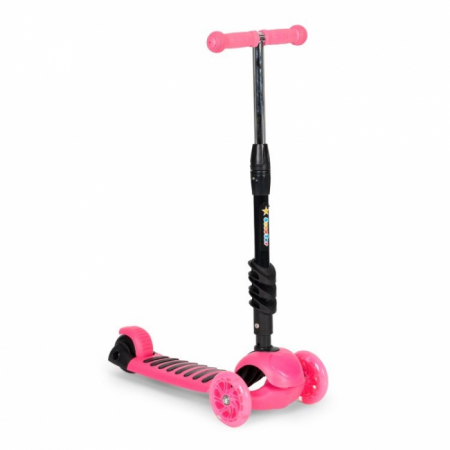 Trotineta 5 in 1 cu sezut si 3 roti cu LED Ecotoys YM-SW-6 - Roz [4]