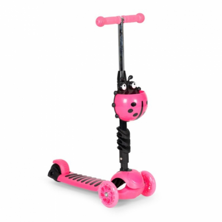 Trotineta 5 in 1 cu sezut si 3 roti cu LED Ecotoys YM-SW-6 - Roz [6]