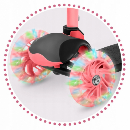 Trotineta cu roti cu LED Ricokids Loco 765108 - Roz cu negru [1]