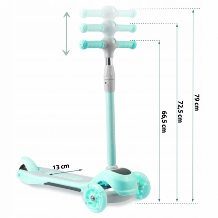 Trotineta cu roti cu LED Ricokids Piko 765000 - Turcoaz [5]