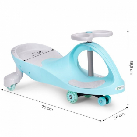 Trotineta gravitationala tip barca cu roti LED Ecotoys YM-SW-1 - Albastru [8]