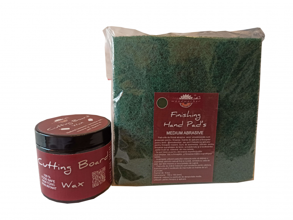 Prep'N'Shine-Cutting Board Wax & Hand Pad’s Medium Abrasive [1]