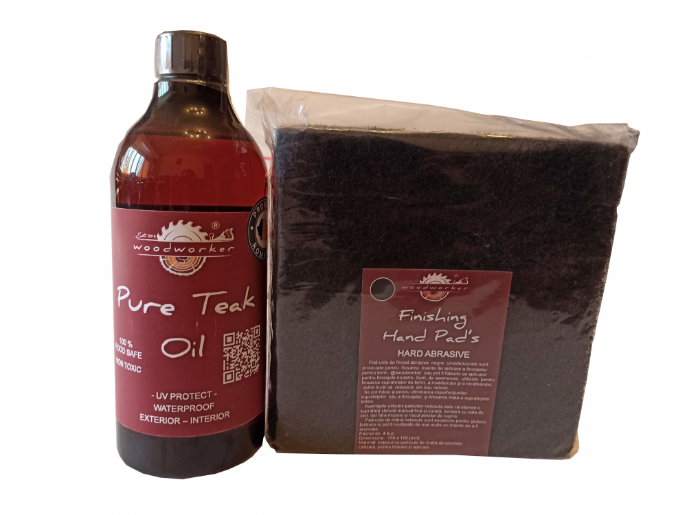 Prep’N'Shine-Pure Teak Oil & Hand Pad’s Hard Abrasive negru [1]