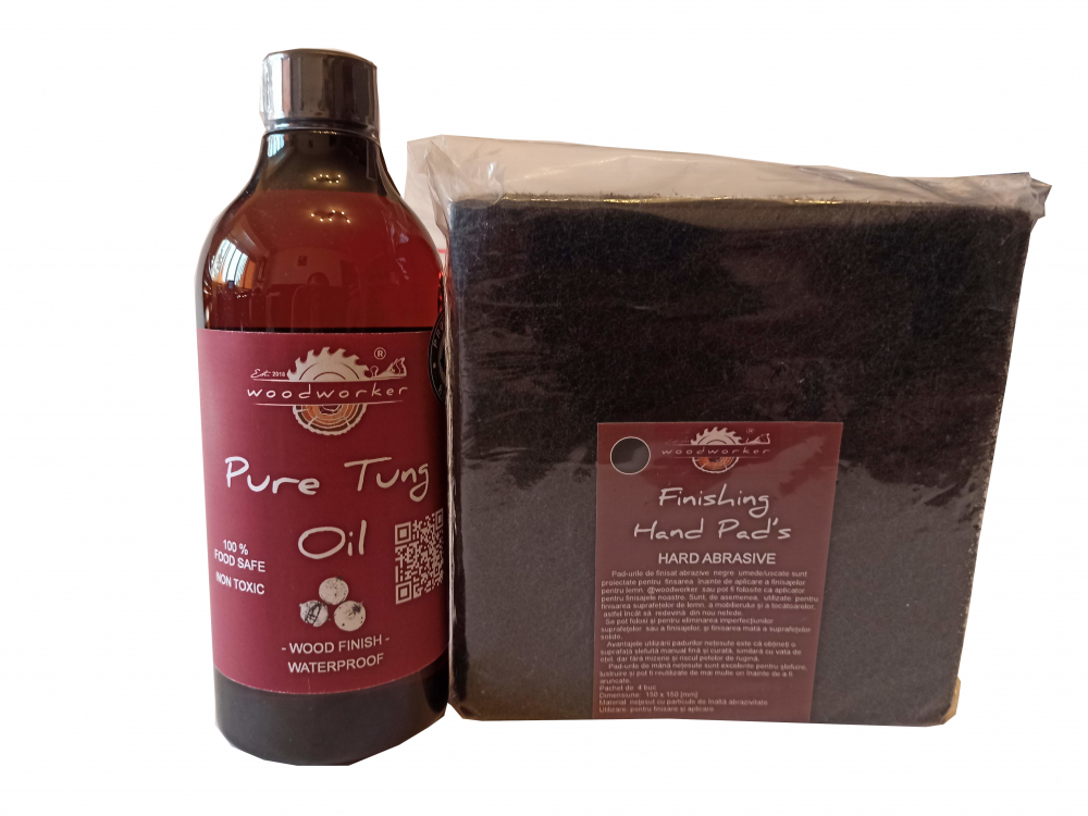 Prep’N'Shine-Pure Tung Oil & Hand Pad’s Hard Abrasive negru [1]